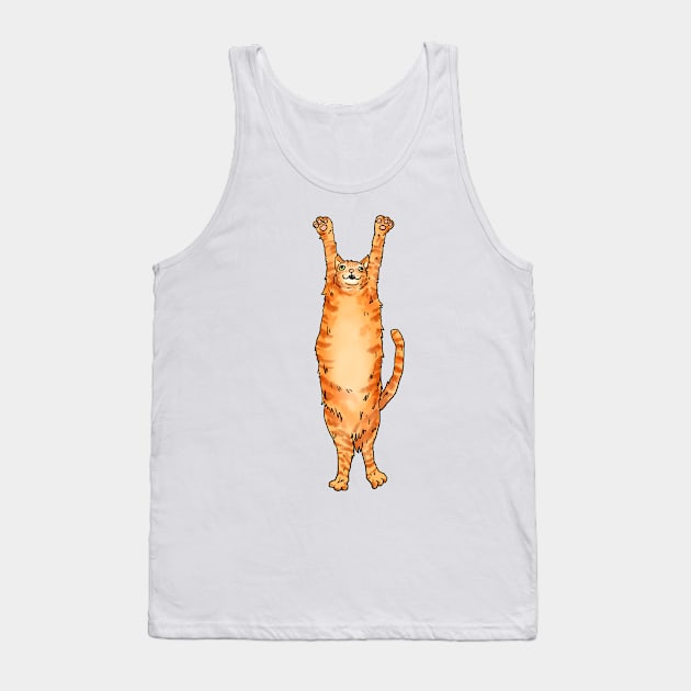 LONG orange cat Tank Top by Moonwing